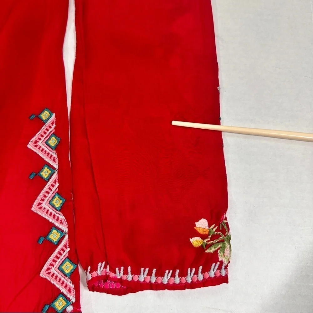Johnny Was Vanessa Red Embroidered Top - Picture 7 of 15